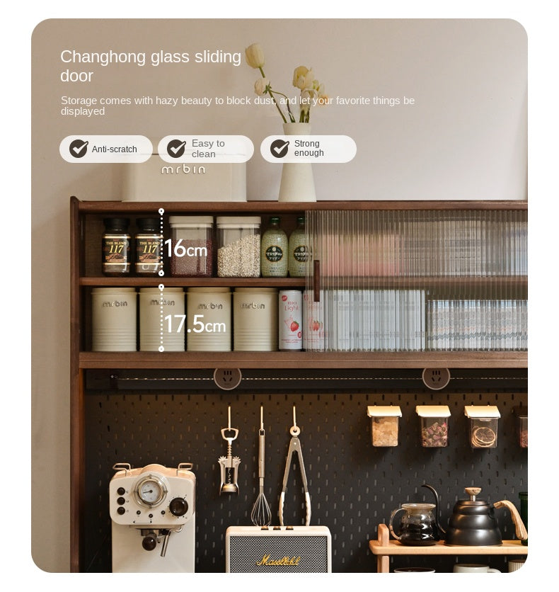 Black Walnut Solid Wood, Sandalwood Rock Sideboard Buffet Cabinet