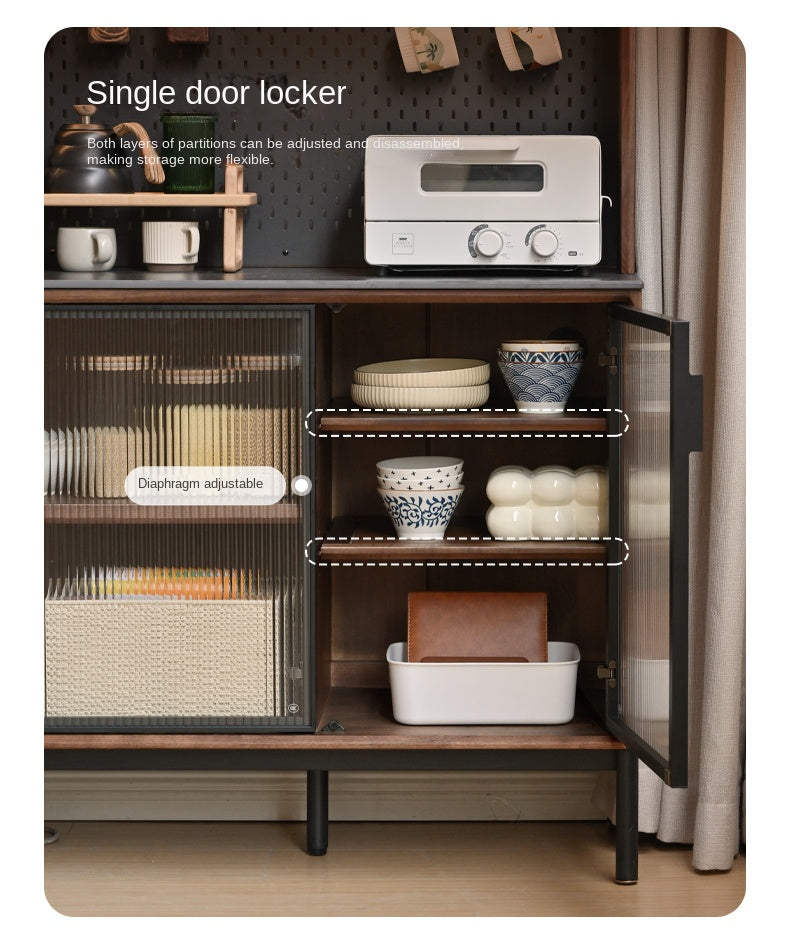 Black Walnut Solid Wood, Sandalwood Rock Sideboard Buffet Cabinet