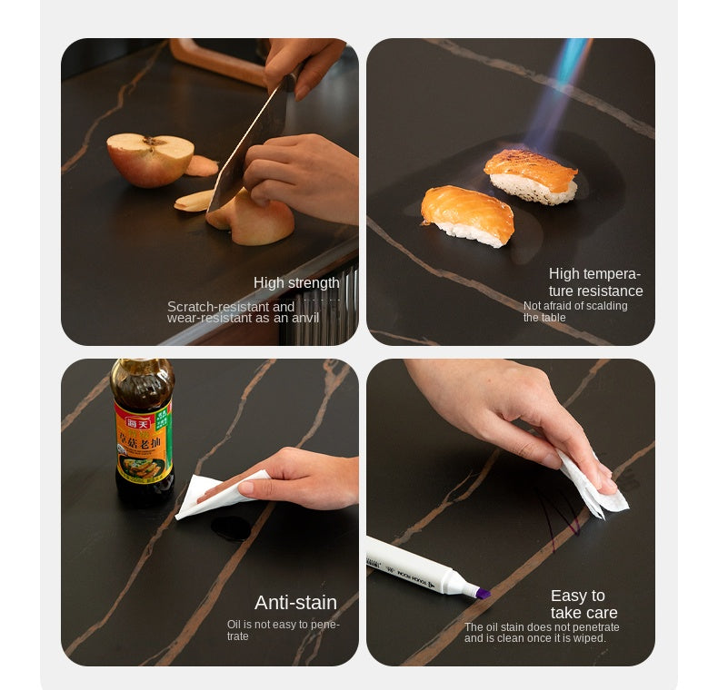 Black Walnut Solid Wood, Sandalwood Rock Sideboard Buffet Cabinet