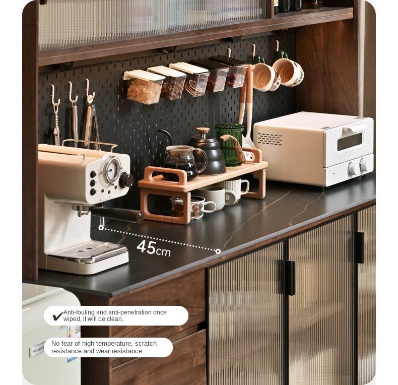 Black Walnut Solid Wood, Sandalwood Rock Sideboard Buffet Cabinet