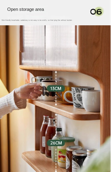 Cherry Solid Wood Wall Storage Cabinet