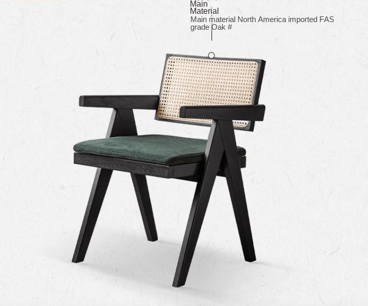 Cherry, Oak, Wax Solid Wood Light Luxury Leisure Dining Chair