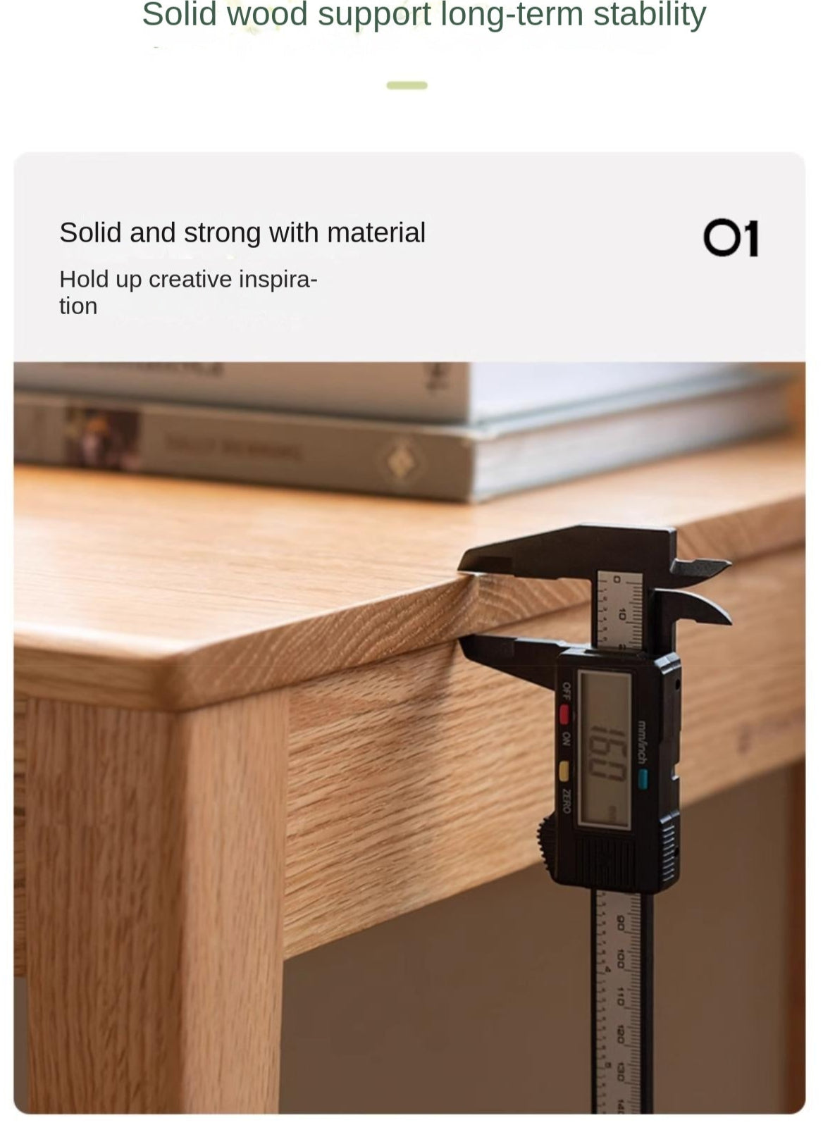Solid Rubberwood, Oak Solid Wood Small Desk