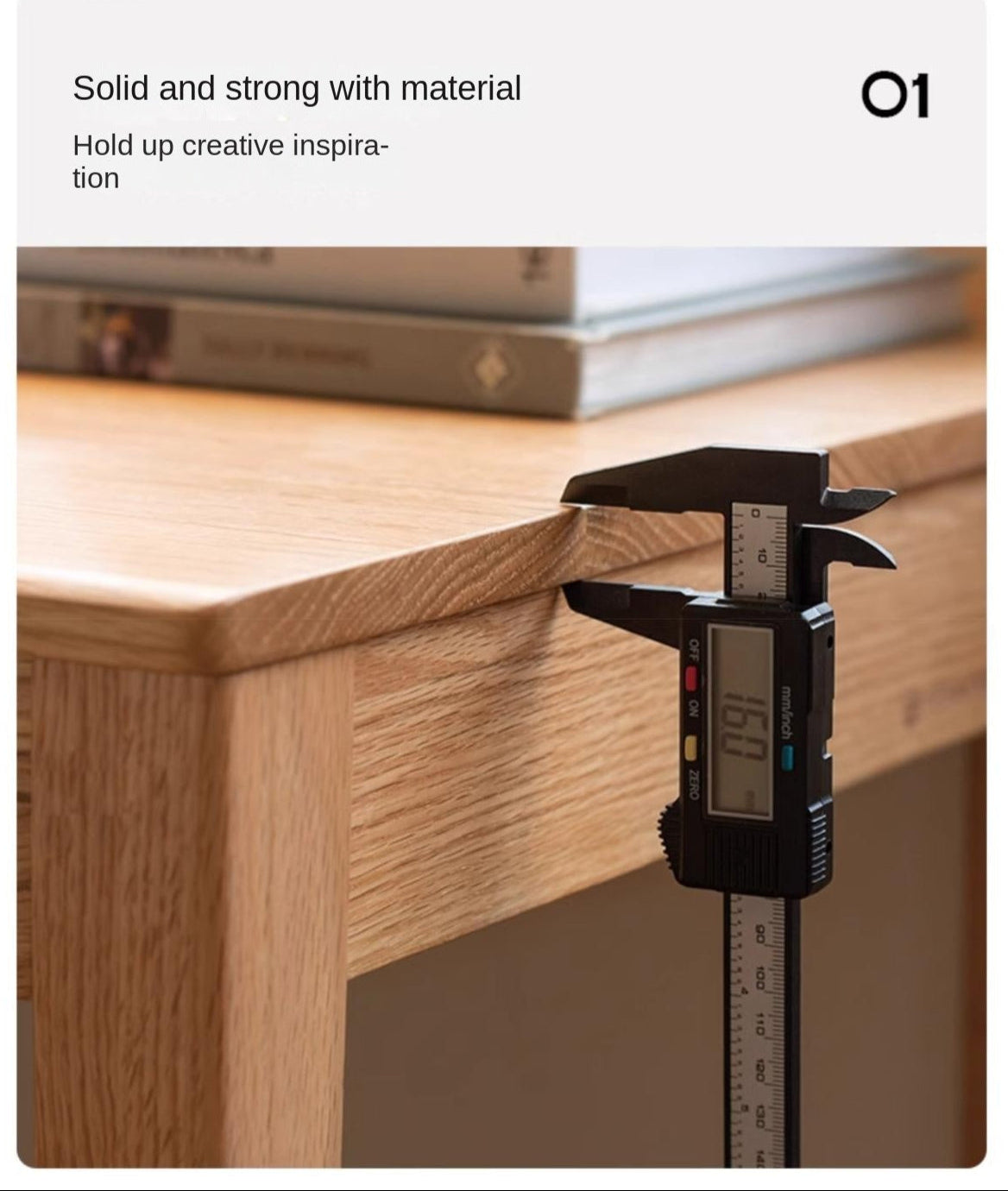 Solid Rubberwood, Oak Solid Wood Small Desk