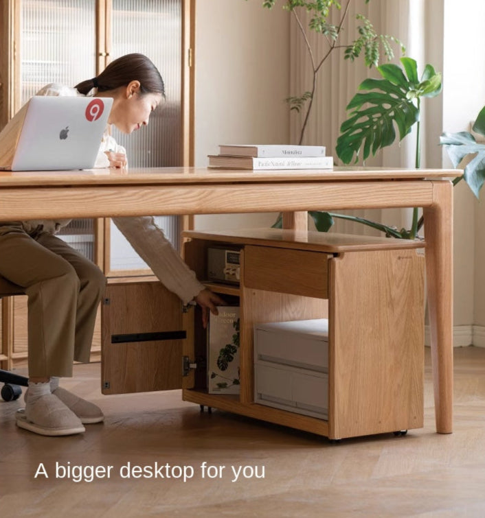 Oak, Ash Solid Wood Long Office Desk