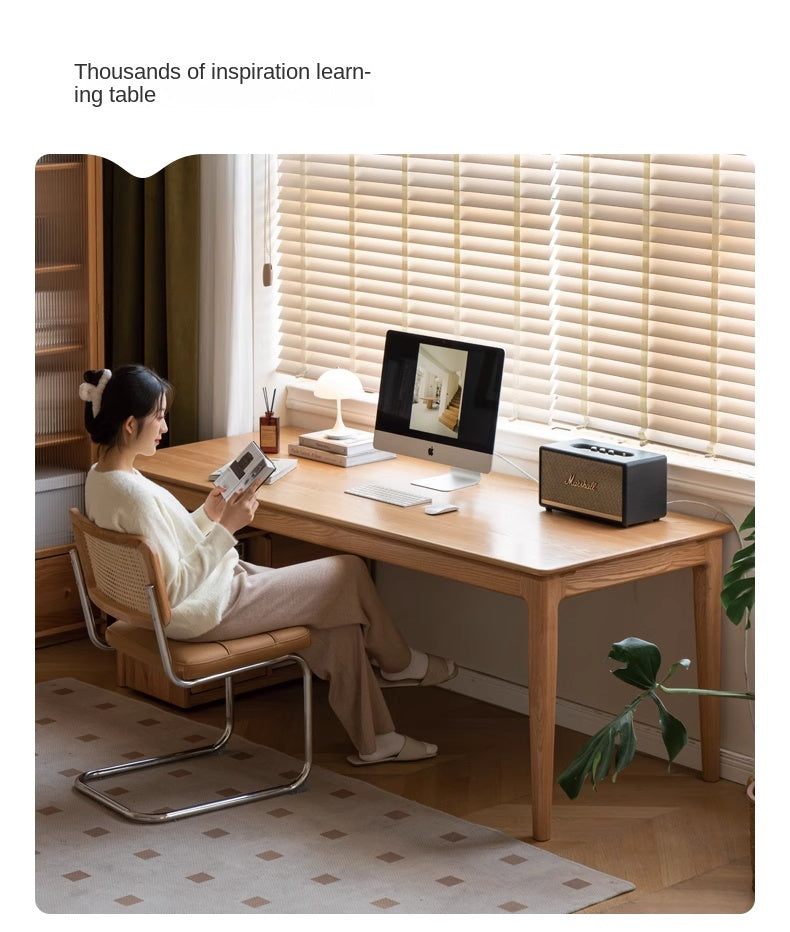 Oak Solid Wood Long Office Desk
