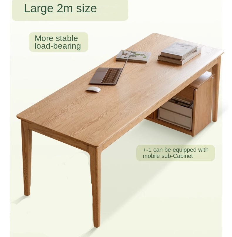 Oak, Ash Solid Wood Long Office Desk