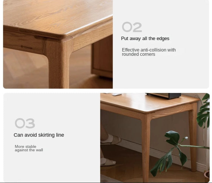 Oak Solid Wood Long Office Desk