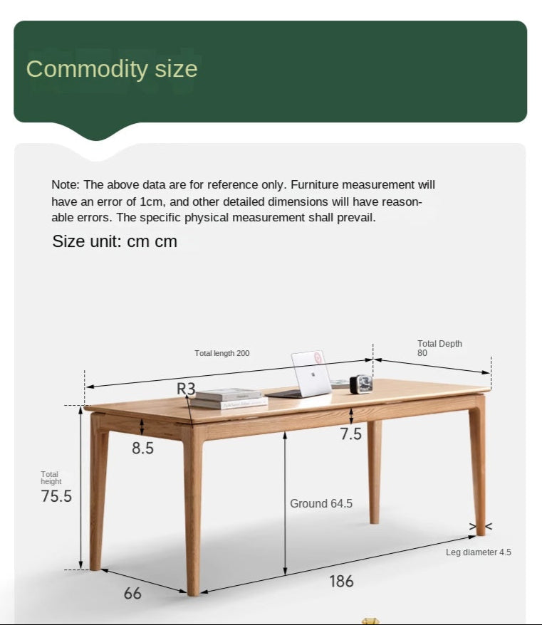 Oak Solid Wood Long Office Desk