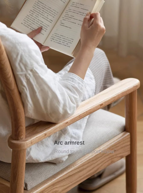 Oak Solid Wood Backrest Soft Chair