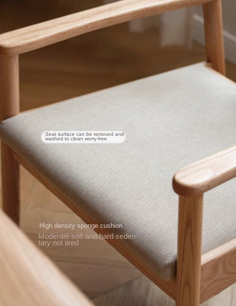 Ash, Oak Solid Wood Backrest Soft Chair