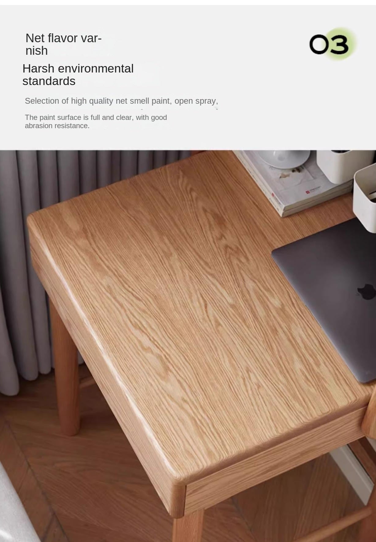 Oak Solid Wood Desk Bookshelf