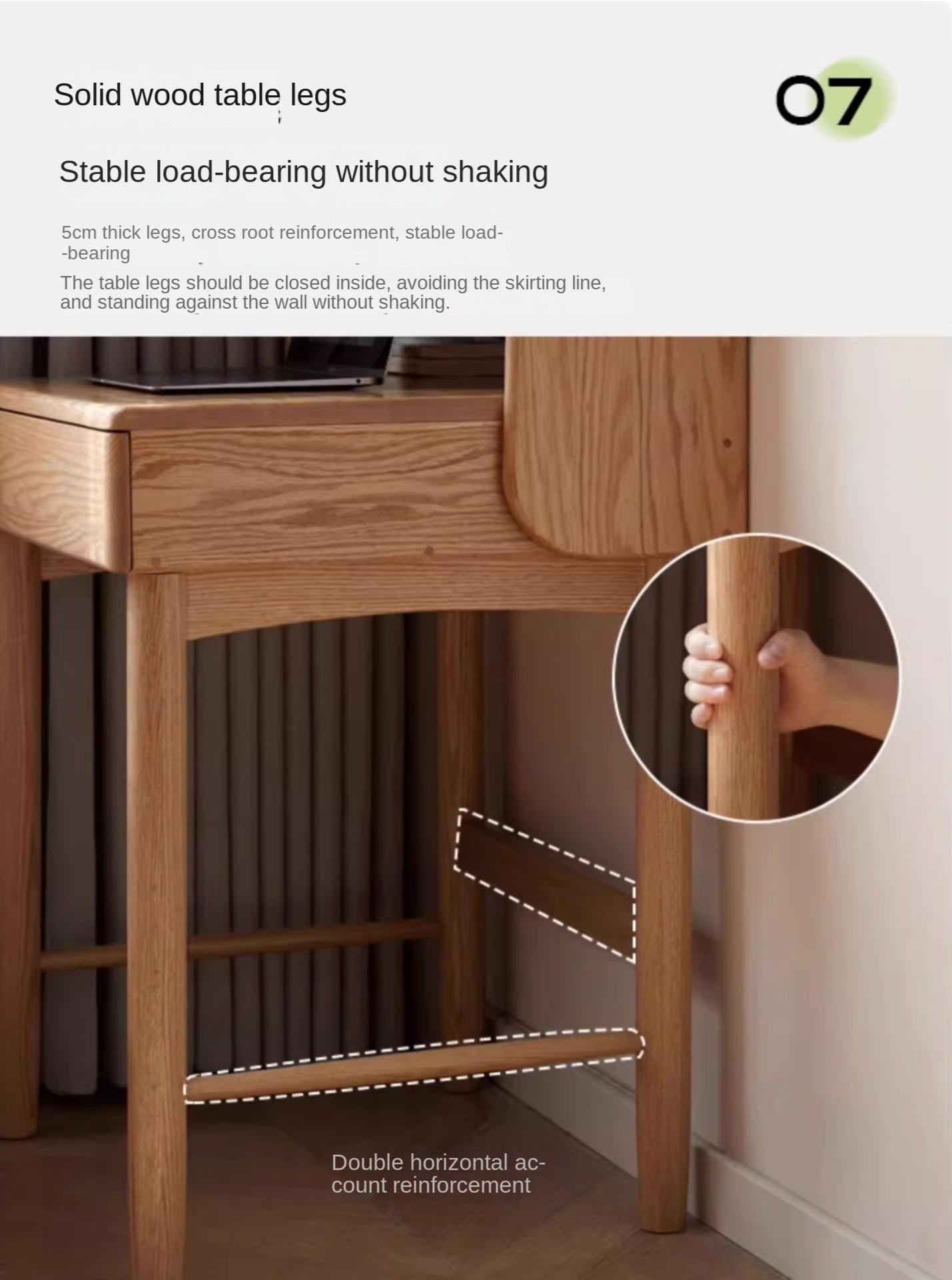 Oak Solid Wood Desk Bookshelf