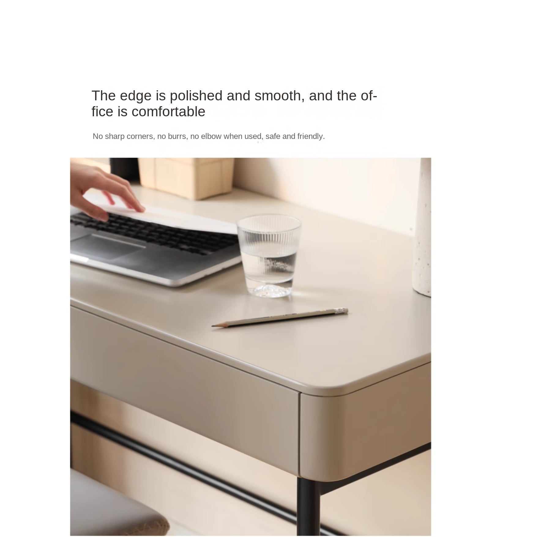 Poplar Solid Wood Double-Draw Desk Light Luxury