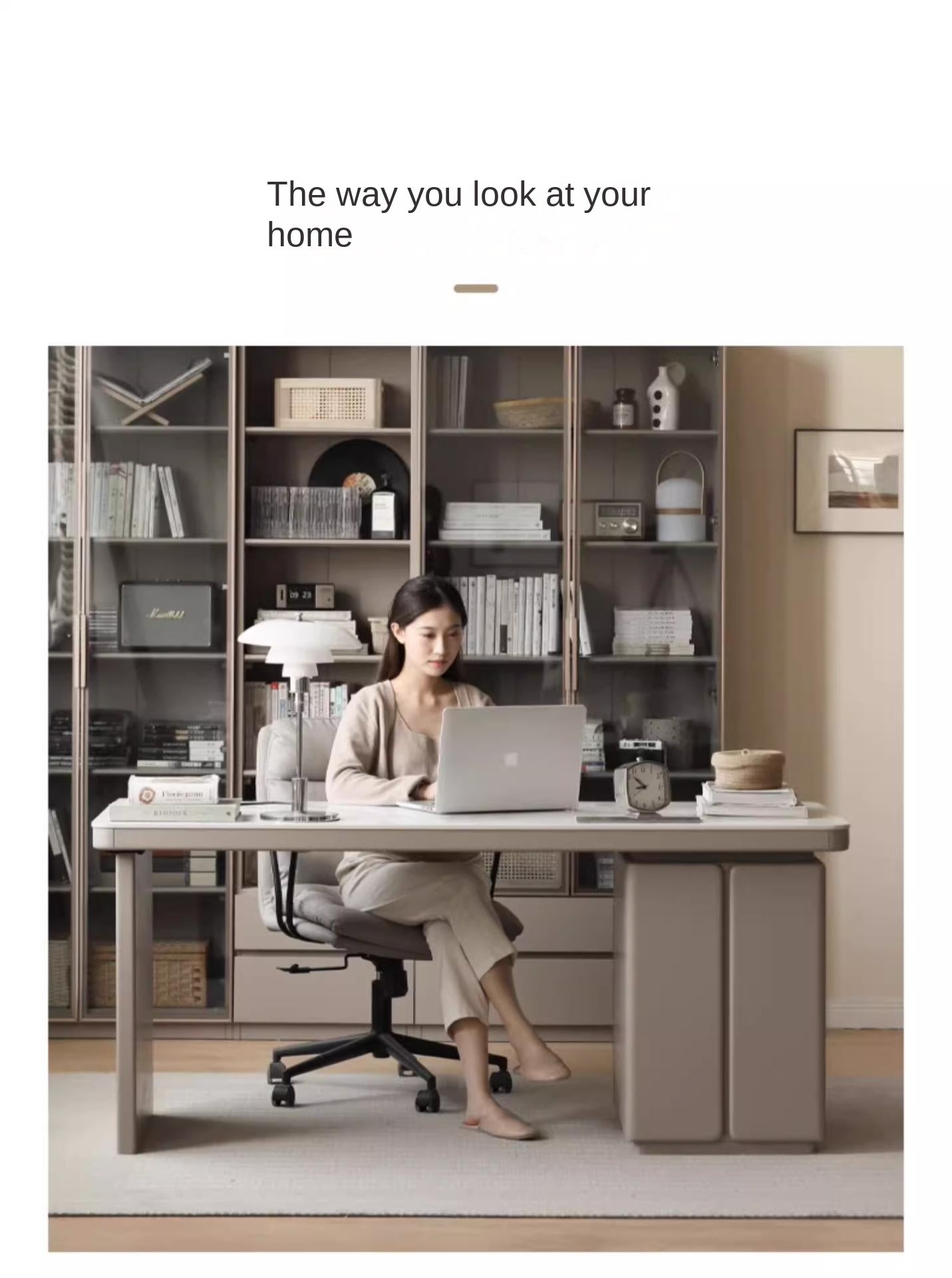 Poplar Solid Wood Slate Desk Large Table With Drawers