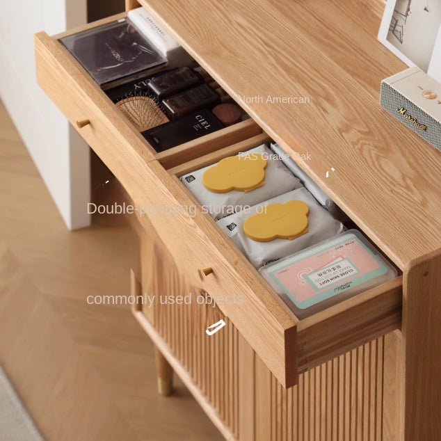 Oak Modern Nordic Shoe Cabinet.