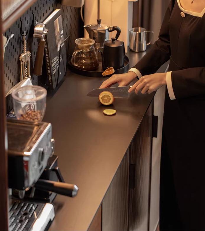 Black Walnut Solid Wood Sideboard with Italian Light Luxury Design