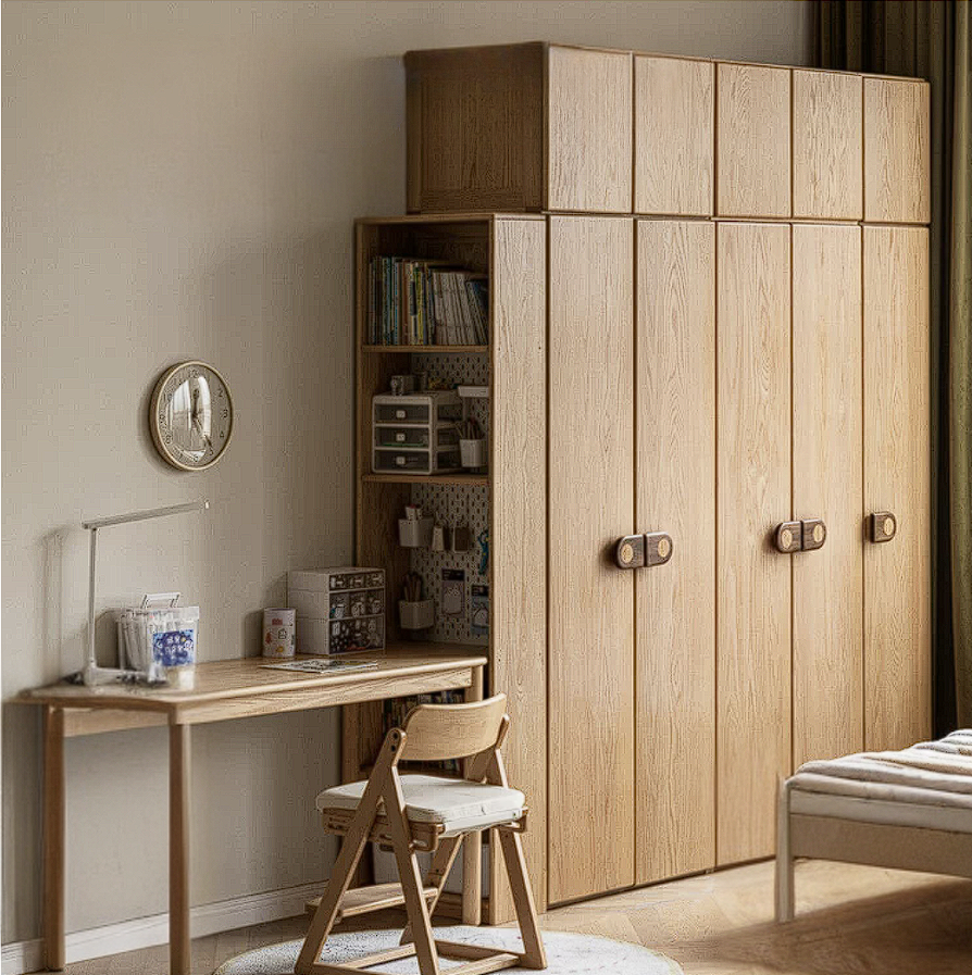 Oak Solid Wood Children's Wardrobe