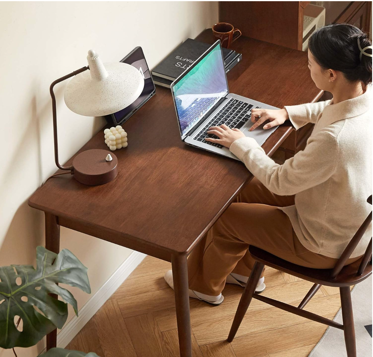 Solid Rubberwood Office Desk