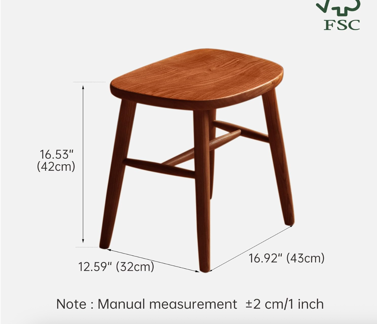 Beech Solid Wood Saddle Seat Stool
