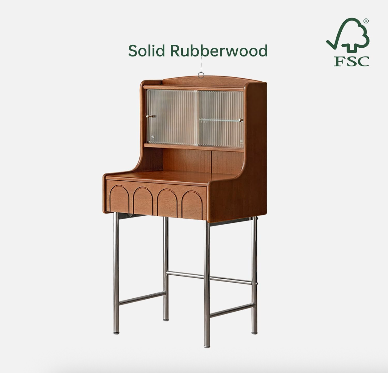 Rubberwood, Poplar Solid Wood Vanity Table