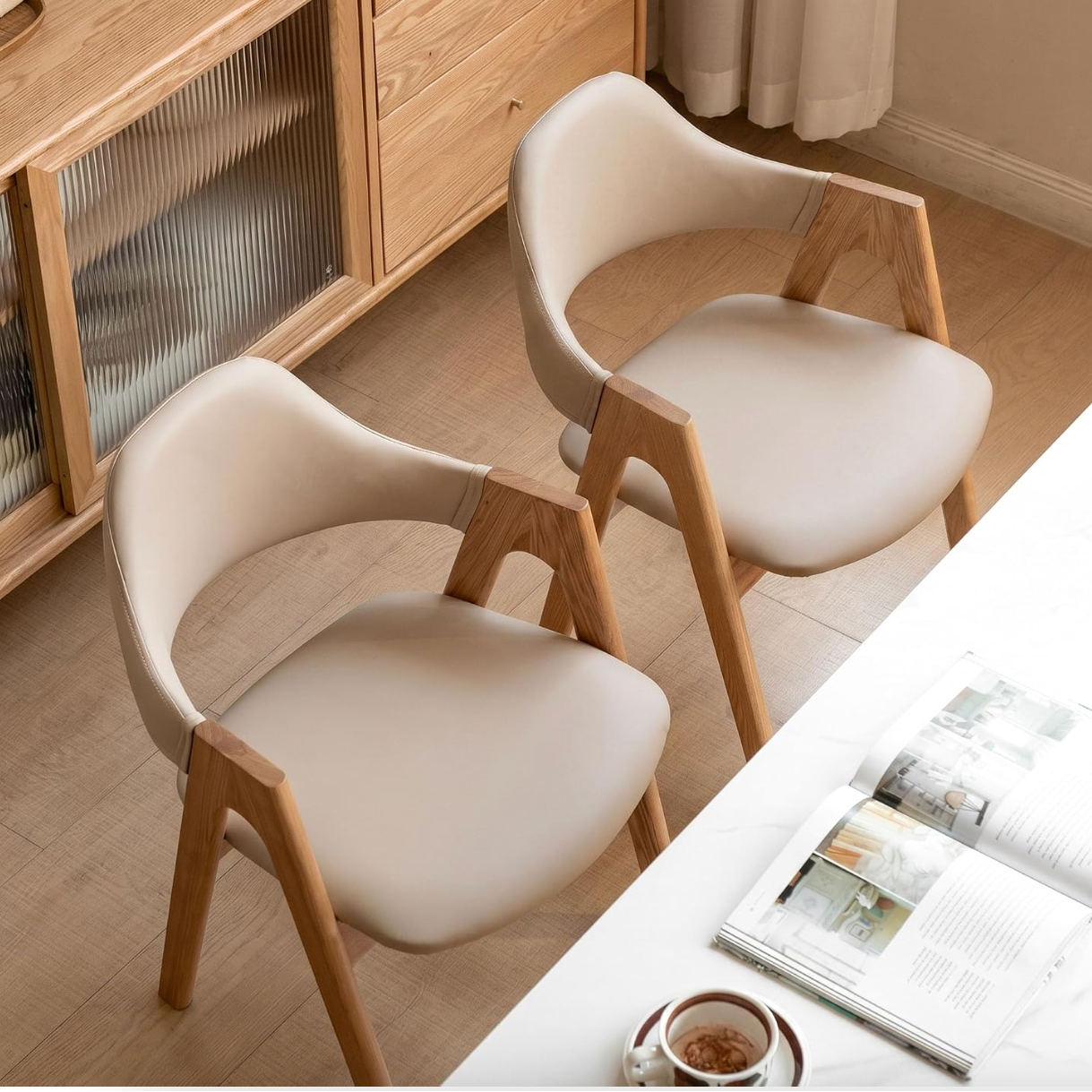 Black Walnut, Oak Solid Wood, Organic Leather, Armchair
