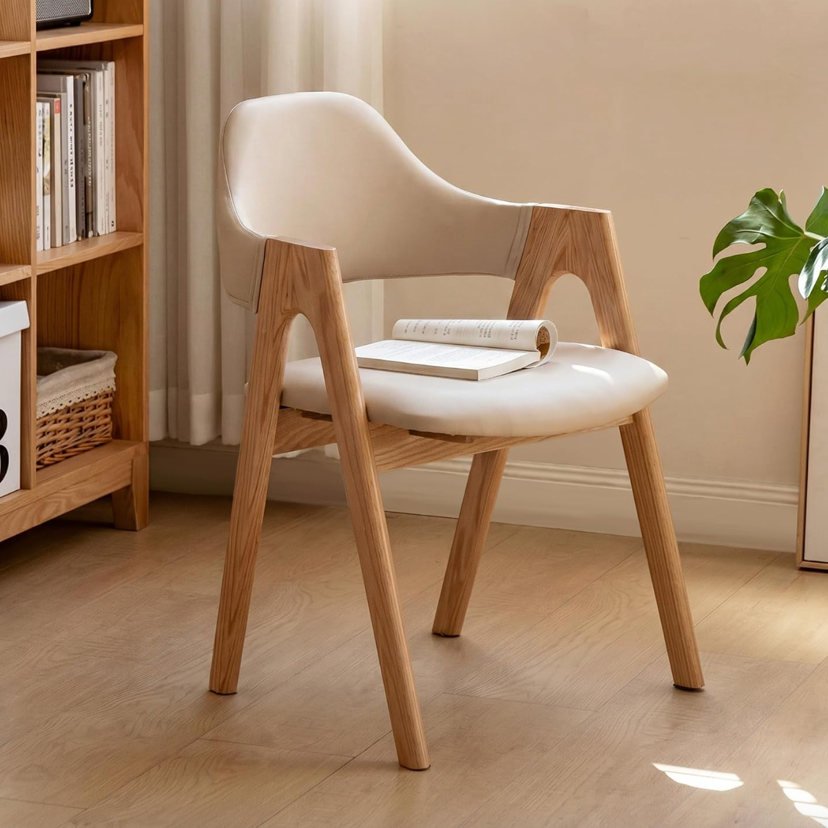 Black Walnut, Oak Solid Wood, Organic Leather, Armchair