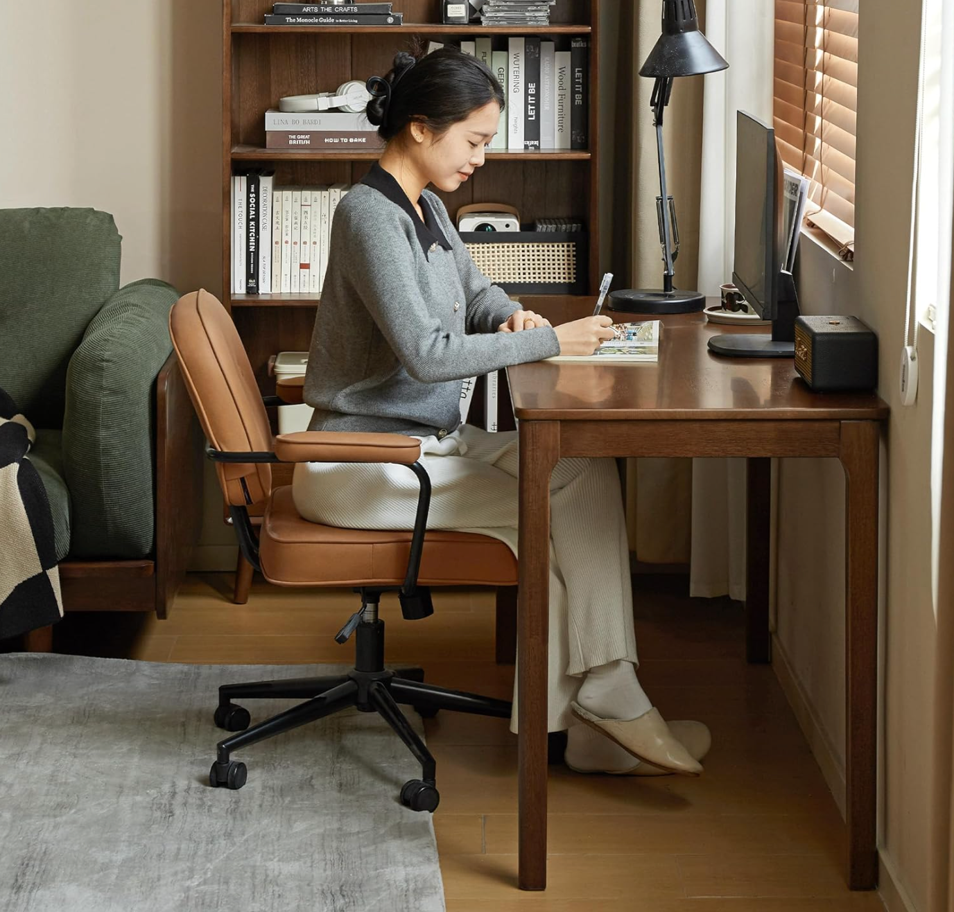 Rubberwood Solid Wood office Desk