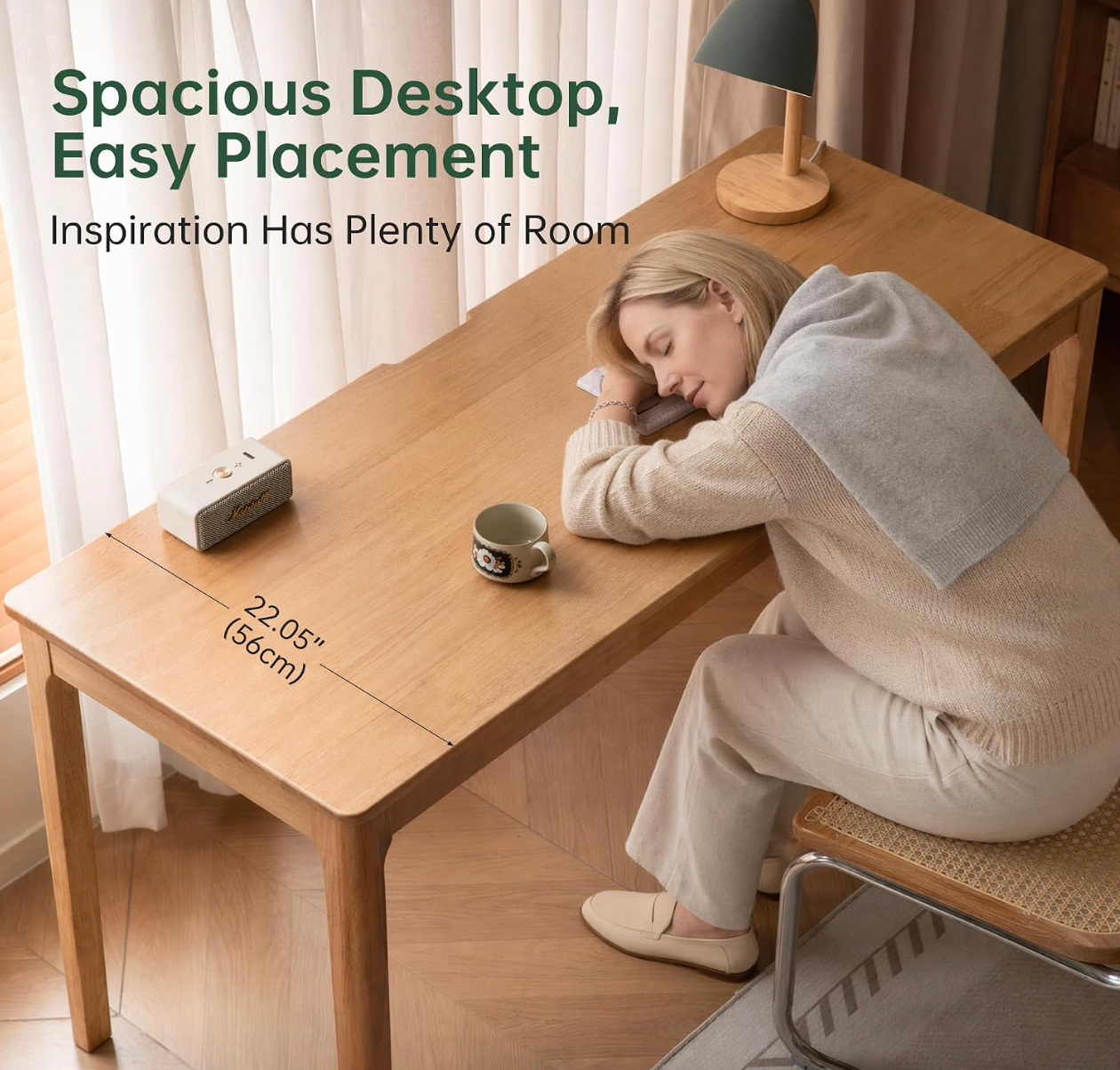 Rubberwood Solid Wood office Desk
