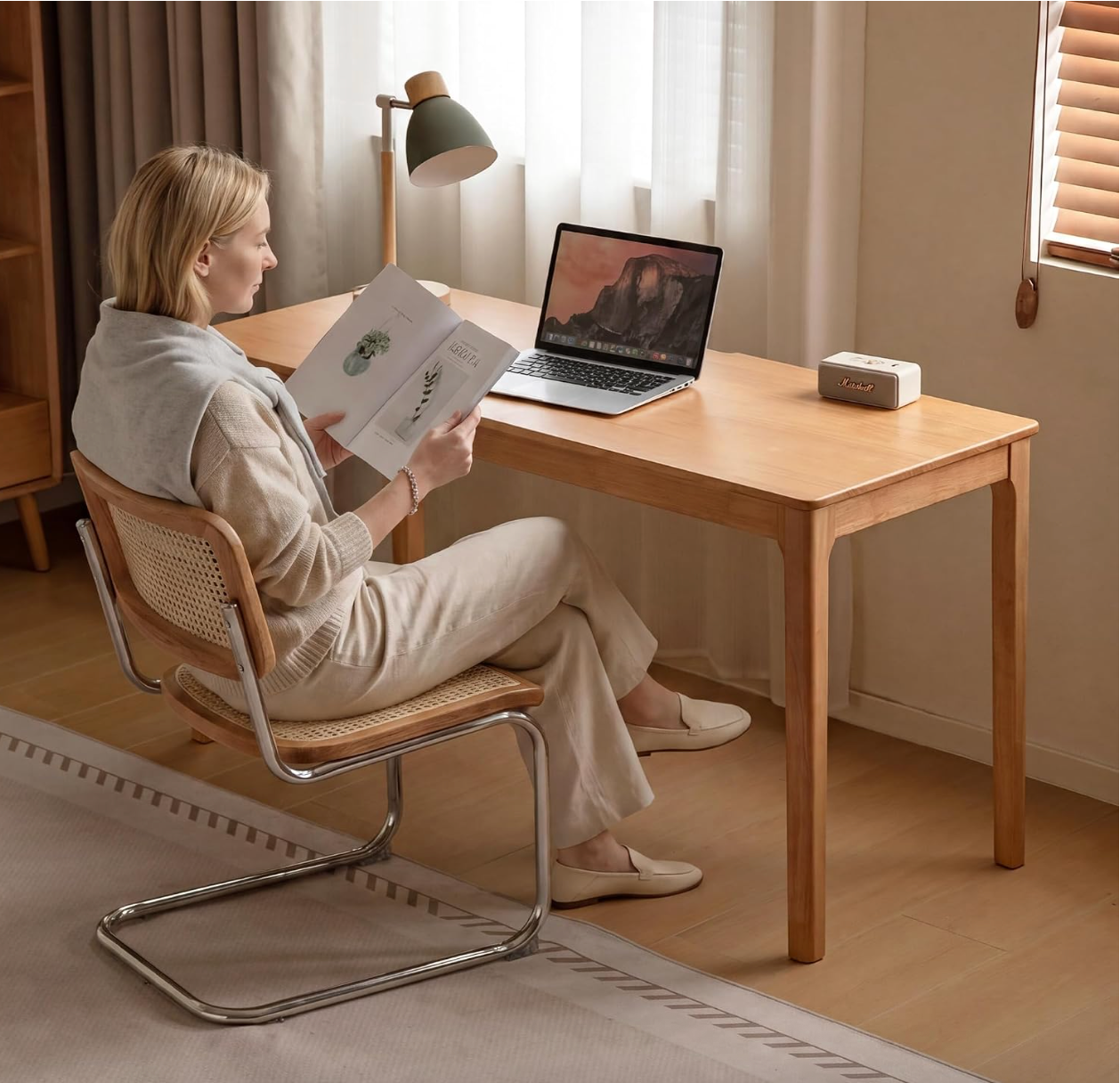 Rubberwood Solid Wood office Desk