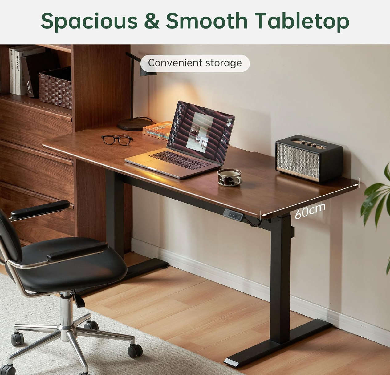 Rubberwood electric Height Adjustable Desk