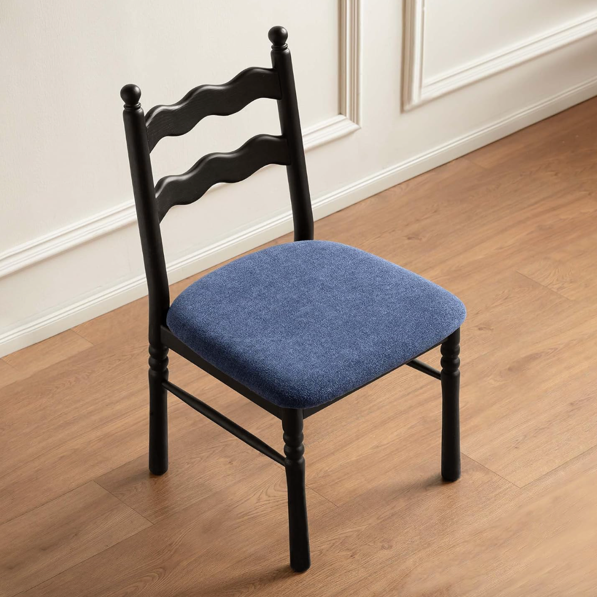 Ash Solid Wood French Retro Chair with Removable Washable Cushion