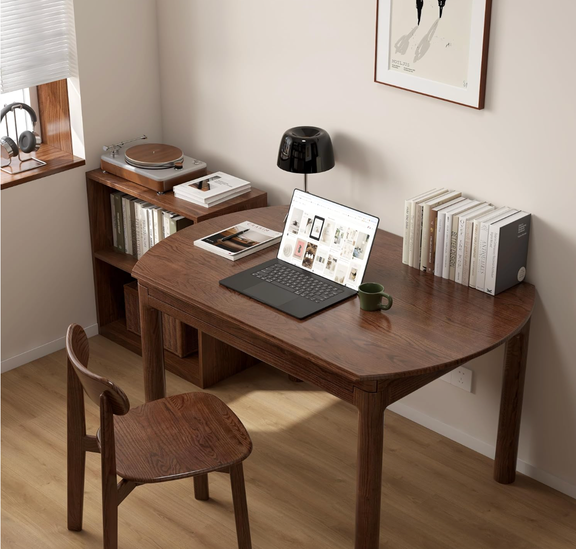 Oak Solid Wood Folding Round Dining Table