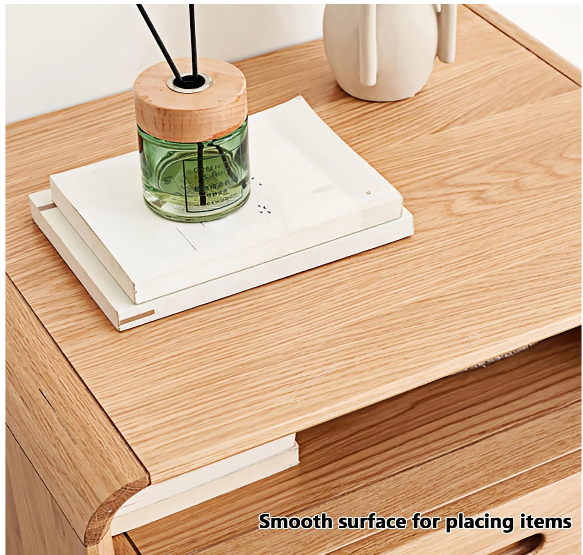 Black Walnut, Oak Modern Storage Small Nightstand
