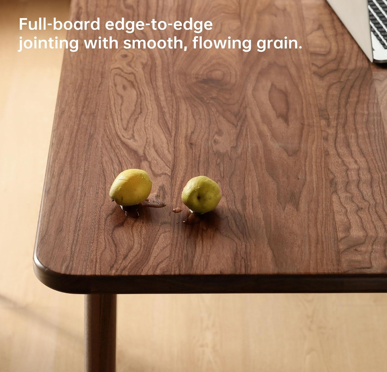 Black Walnut Solid Wood Dining Table with Industrial Trestle Legs