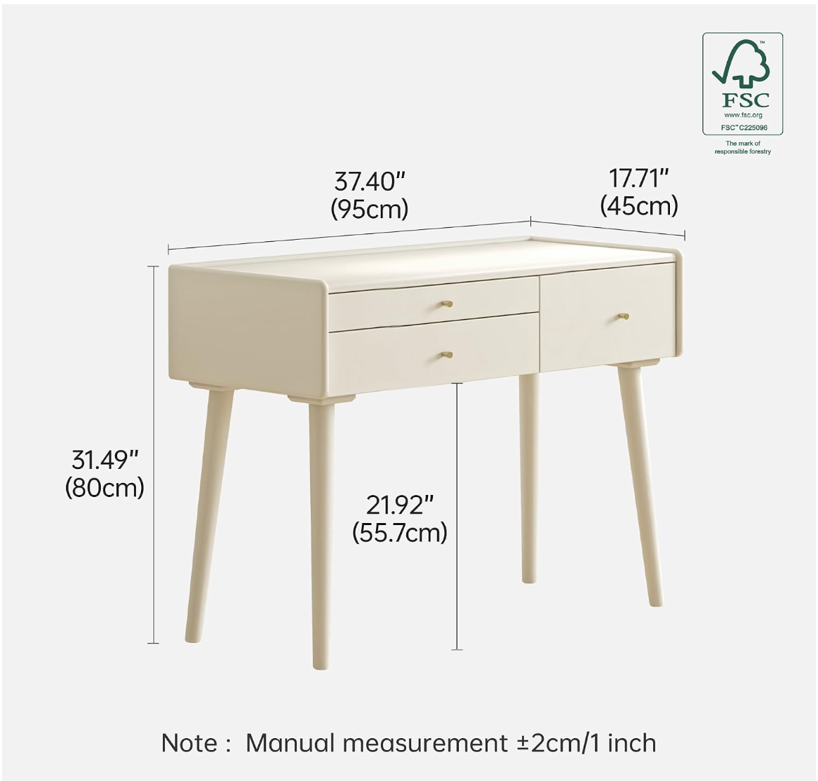 Ash, Cherry, Rubberwood Solid Wood Vanity Table