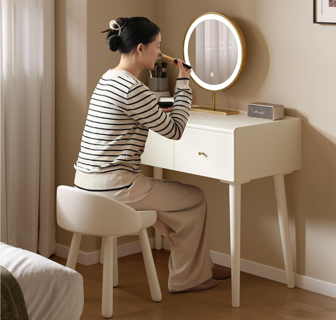 Ash, Cherry, Rubberwood Solid Wood Vanity Table