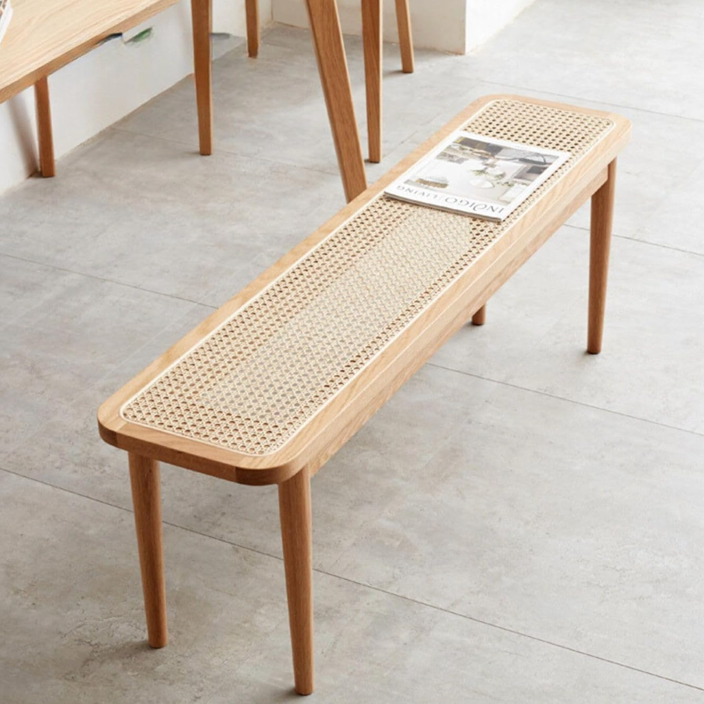 Oak solid wood Corded Bench