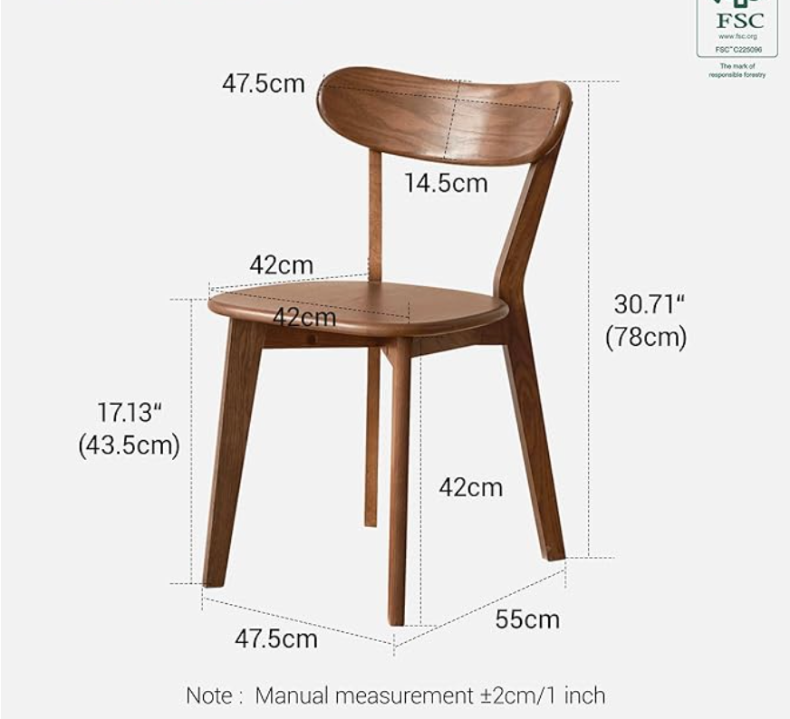 Black Walnut, Oak Solid Wood Round Dining Table with X-Shape Crossed Legs