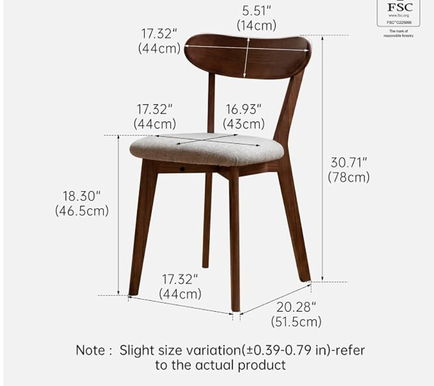 Black Walnut, Oak Solid Wood Round Dining Table with X-Shape Crossed Legs