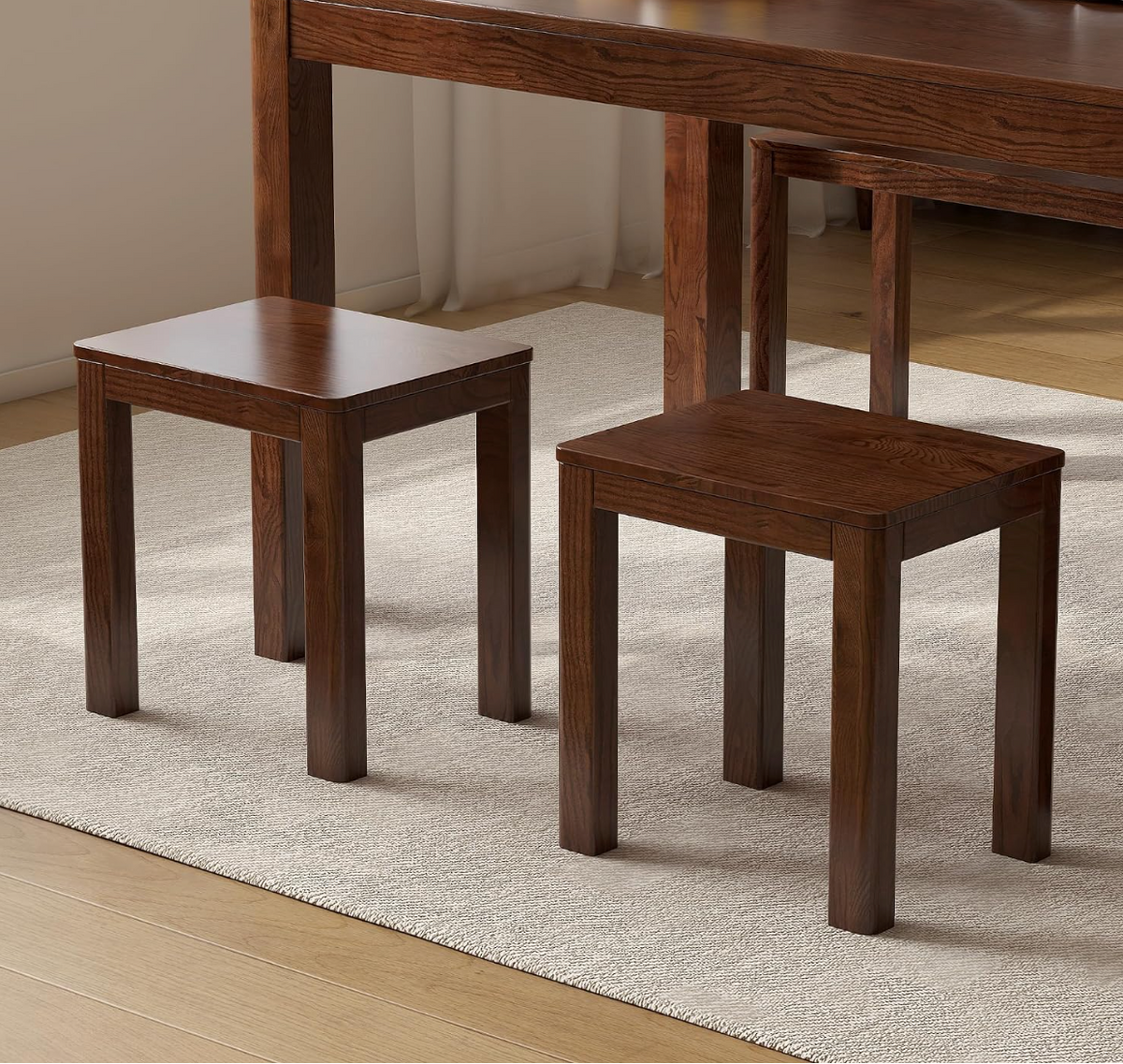 Oak Solid Wood Nordic Square Stool