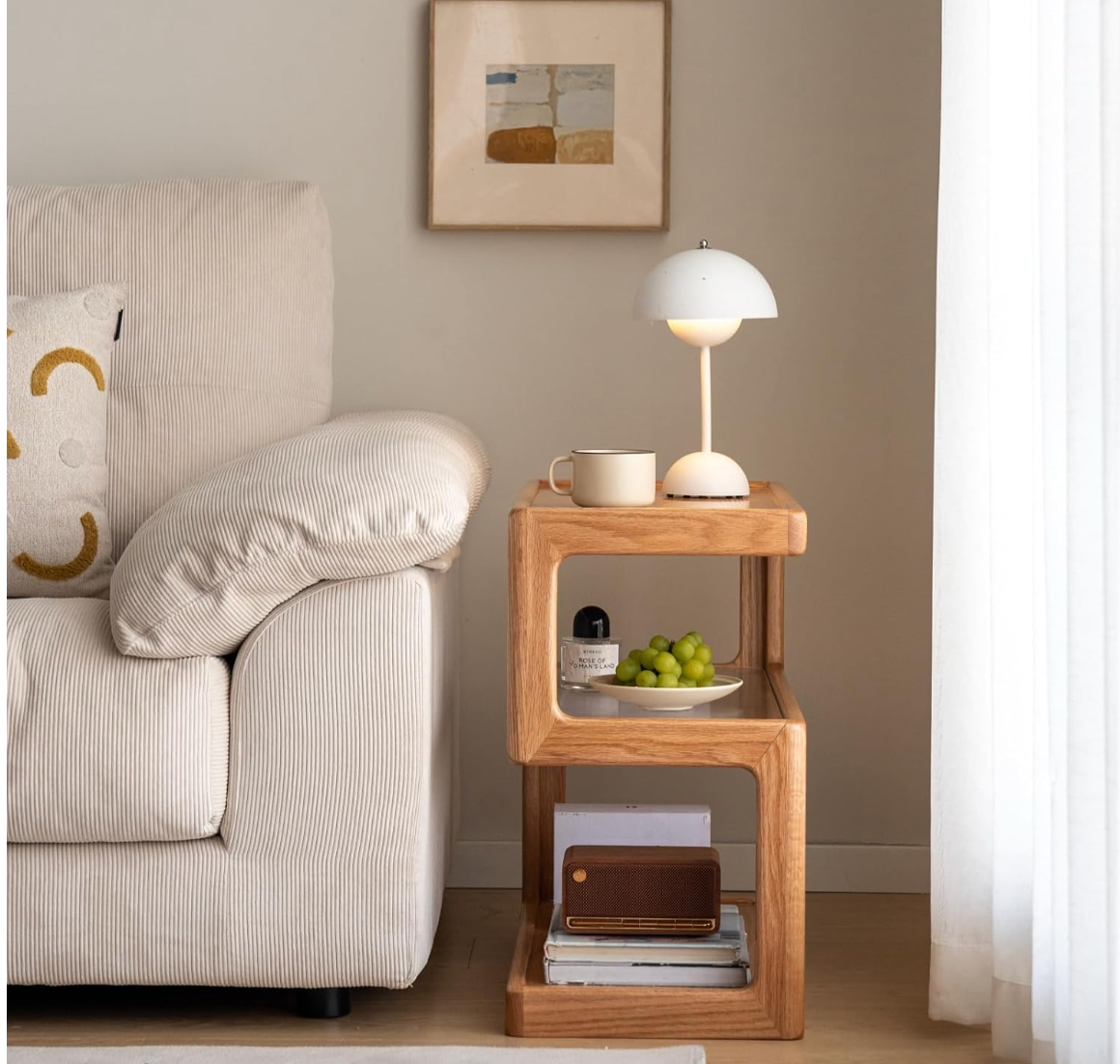 Oak Solid Wood Corner Square Side Table