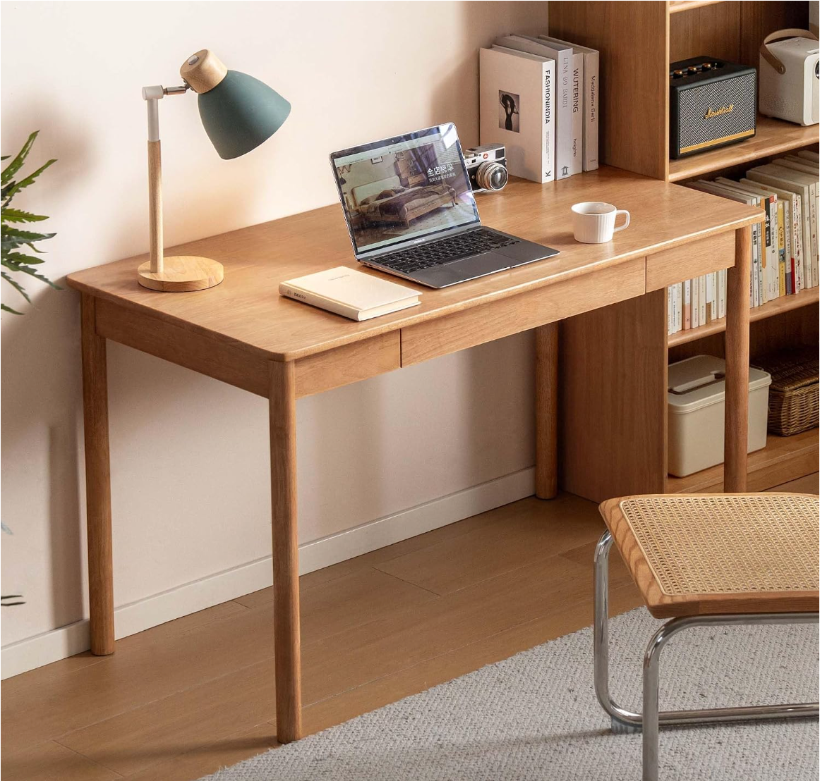 Black Walnut Solid Wood, solid Rubberwood Luxury Office Desk with drawer