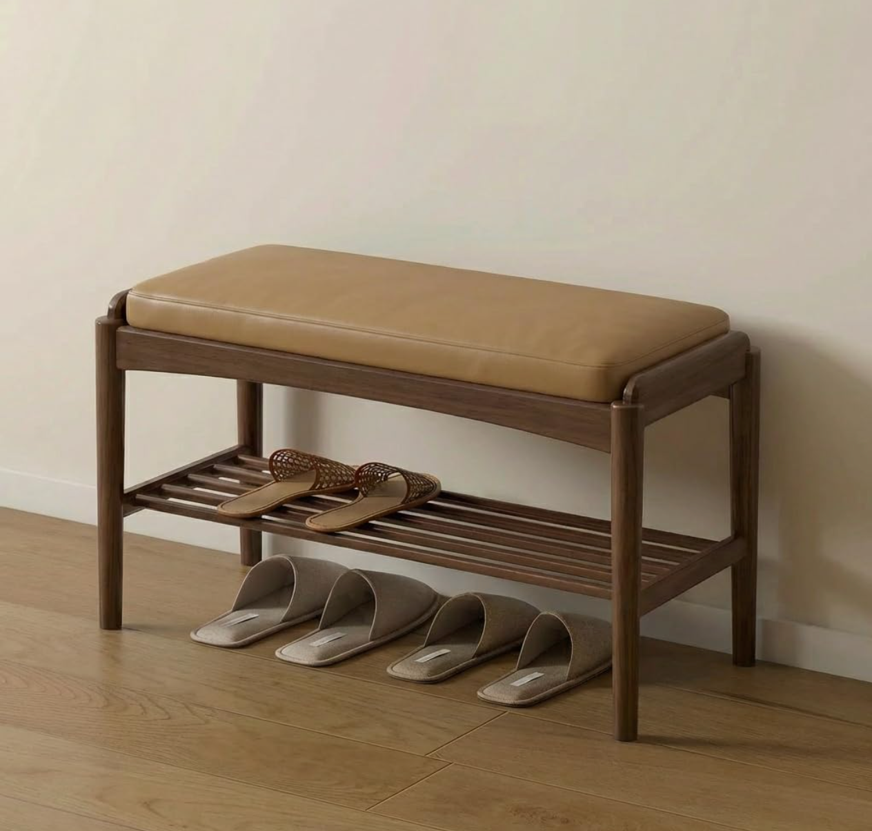Beech, Oak Solid Wood Shoe Storage Bench