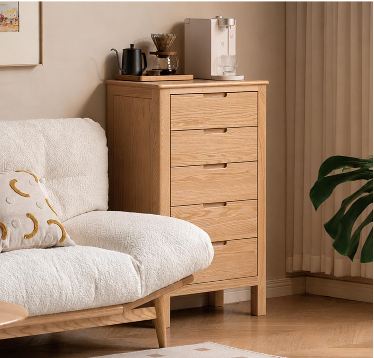 Oak Solid Wood Nordic Chest of Drawers