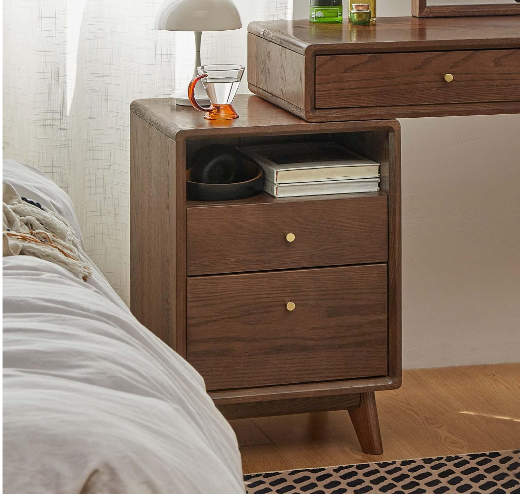 Oak Solid Wood Telescopic Vanity Table Cabinet