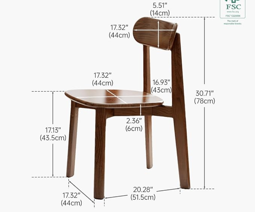 Black Walnut, Oak Solid Wood Dining Table with Industrial Trestle Legs