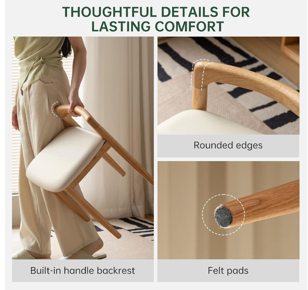 Beech, Oak Solid Wood Makeup Stool