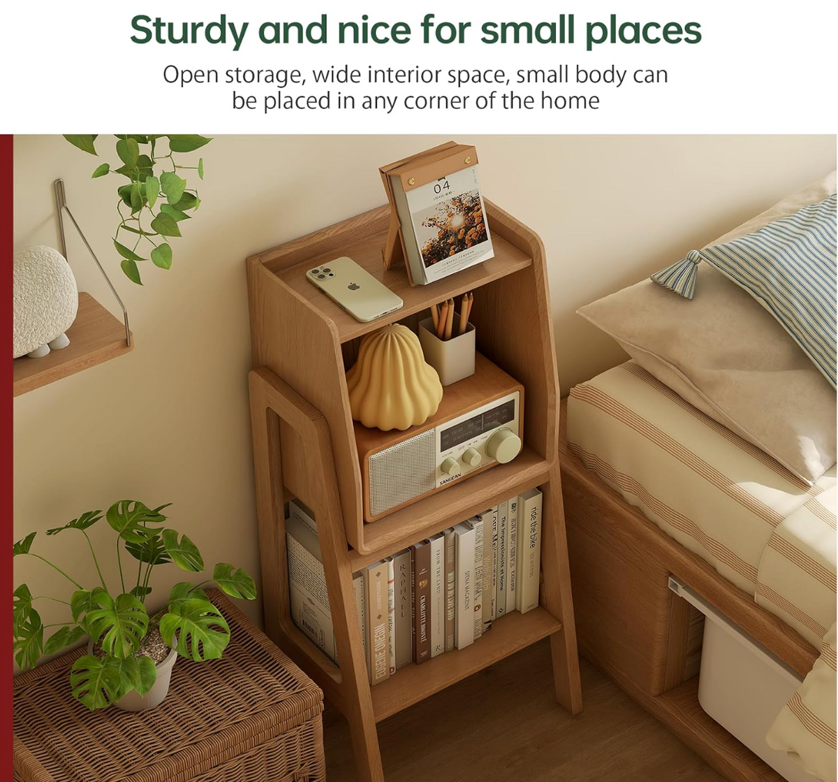 Oak Solid Wood Multi Layer Shelf, Bookshelves, Flower Racks (Copy)