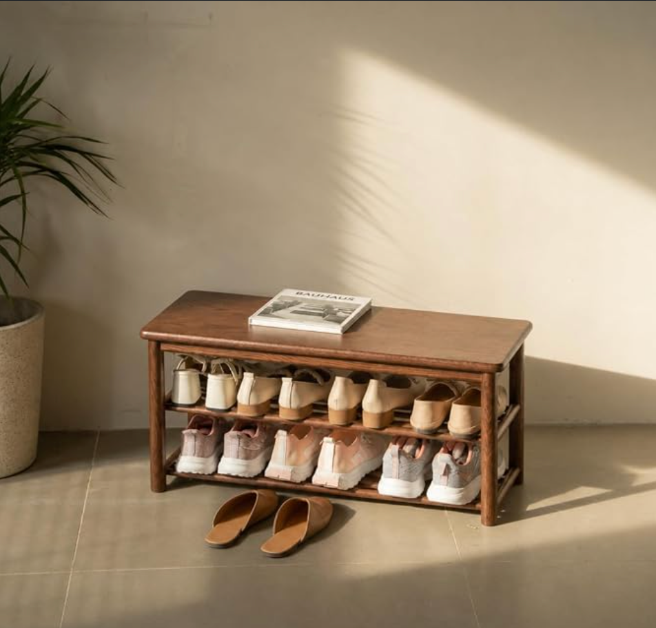 Beech, Oak Solid Wood Shoe Storage Bench